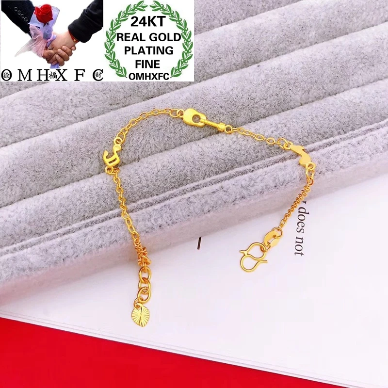 OMHXFC Jewelry Wholesale YM409 European Fashion Hot Fine Woman Girl Party Birthday Wedding Gift Music Guitar 24KT Gold Bracelet