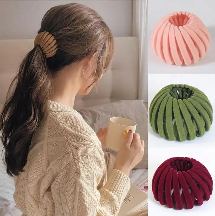 

Velvet Bird Nest Expanding Hairpins Hair Claws Fashion Hair Accessories for Women Ponytail Headwear Horsetail Buckle Hair Clip