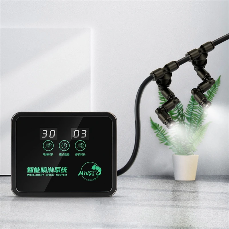 

Intelligent Automatic Mist Spray System Set Electronic Timer Vivarium LCD Screen Sprinkler Controller Terrarium Spraying Kit