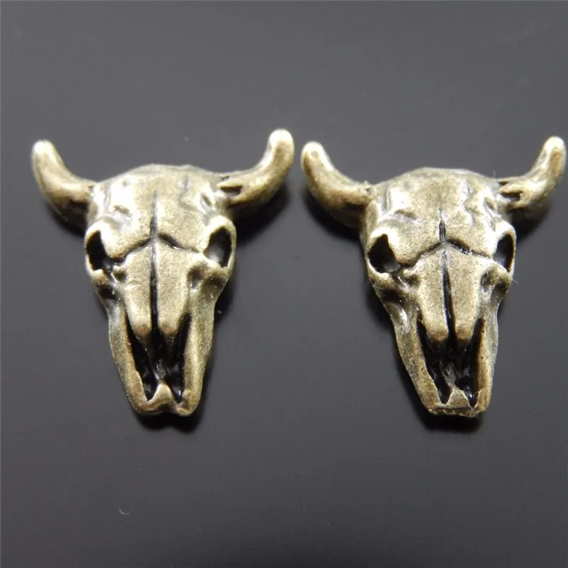 GraceAngie 80PCS Antique Style Bronze Tone Cow Head Pendant Finding Charm Hot Sale 14*13mm 37521