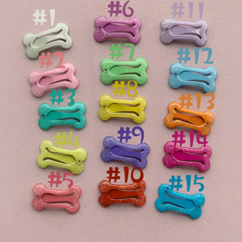 Bling Bone Shape Dog Clips, BB Doggie Hair Clips, Hairpin, Puppy, Pet, Cat Grooming Accessories, 50 Pcs Pack