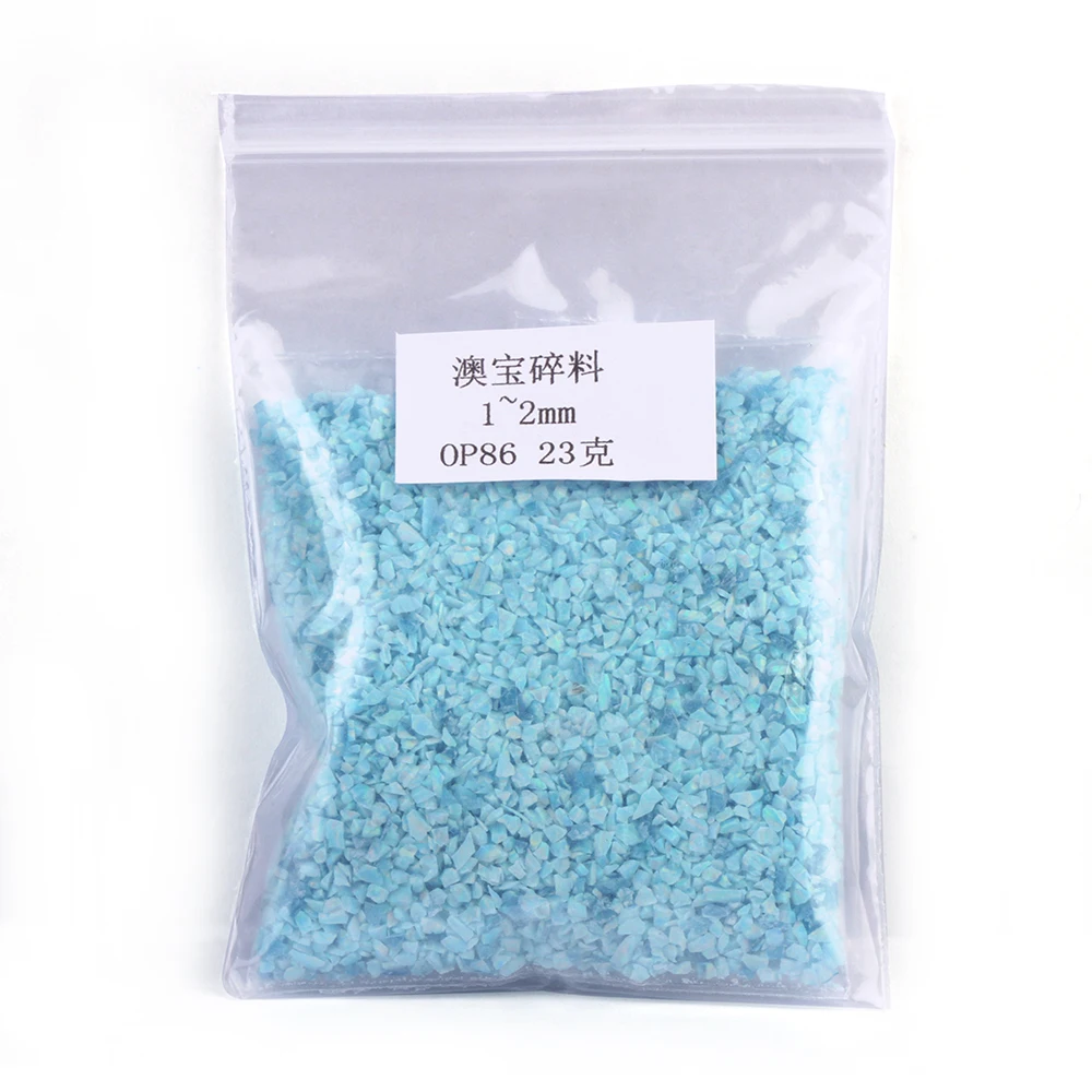 (20 Gram/Lot) OP61-OP92 Synthetic Crushed Opal Chips Popular Opal Jewelry Dust DIY Size Colors