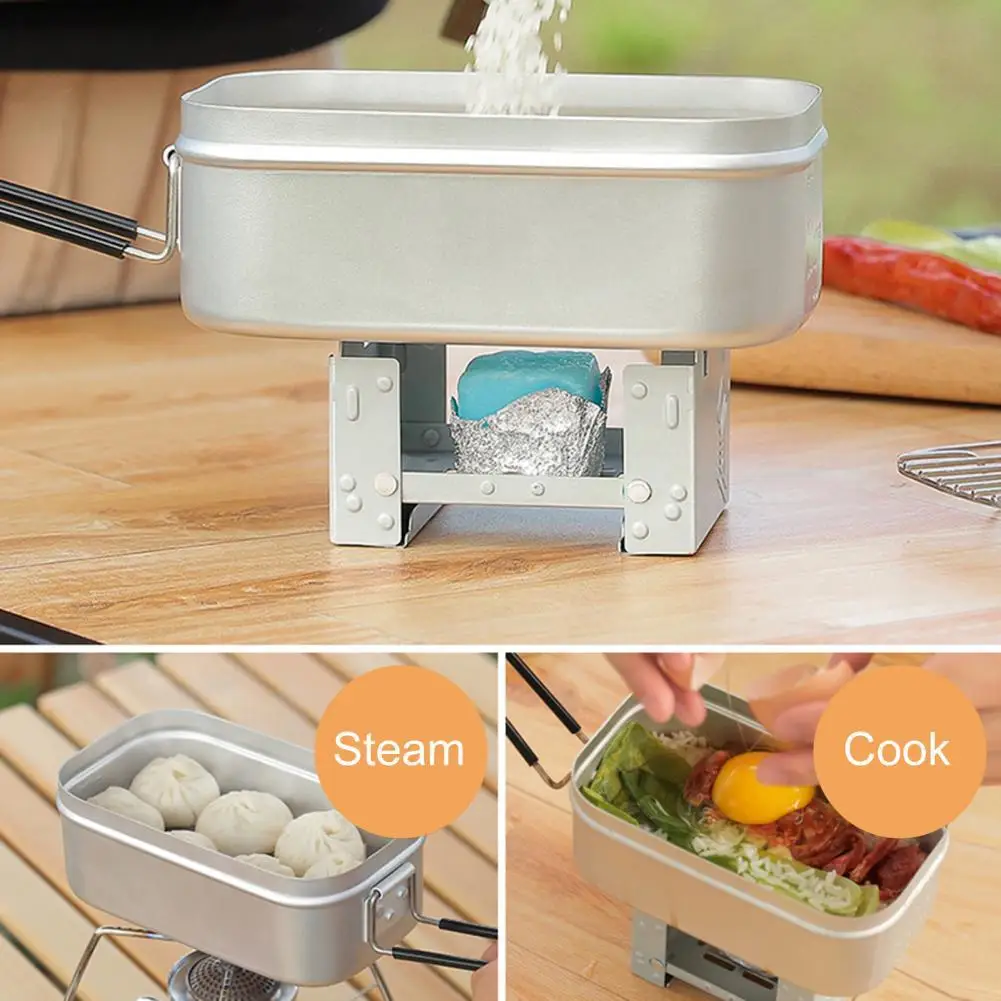 Heatable Leak-proof Bento Box 304 Stainless Steel Camping Cooking Food Box for Office