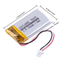 1.0 1.25 1.5 Plug 502035 3.7V 400mAh Rechargeable li-po polymer lithium battery For DVR car recorder smart dash camera DVR