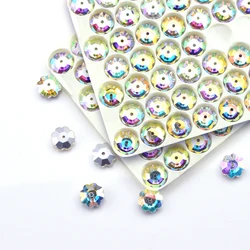 6/8/10/12/14mm Plum blossom shape  Sew on Rhinestones Flatback Round Rivoli Glass Strass Rhinestone Wedding Dress Decorations