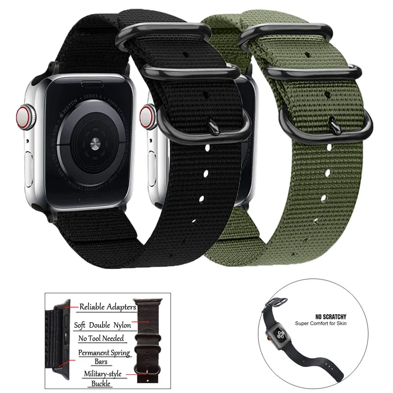 

Strap for apple watch band 45mm 41mm 44mm 40mm 42mm 38mm Woven nylon metal buckle watchband for iwatch SE/7/6/5/4/3/2 bracelet