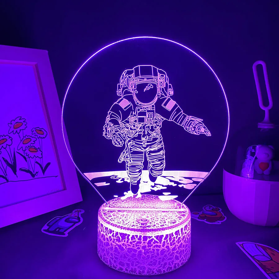 Spaceman Astronaut lampade 3D LED RGB luci notturne Creative Cool regalo colorato per la decorazione del tavolino da comodino della camera da letto