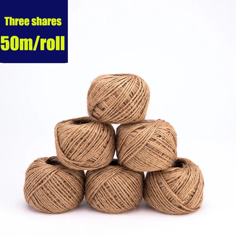 

Handmade Woven Photo Wall Rope, Retro Hemp Ball, Creative, DIY, Decoration Accessories, 3 Strands