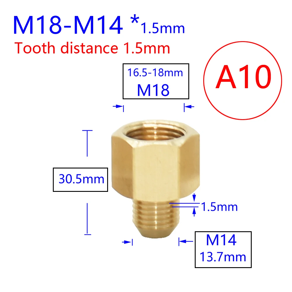 Brass 3/8 1/2 Inch M22 M14 M18 Threaded Connector Water Tap Copper Metal Threaded Water Pipe Coupler Faucet Adaptor 1pcs