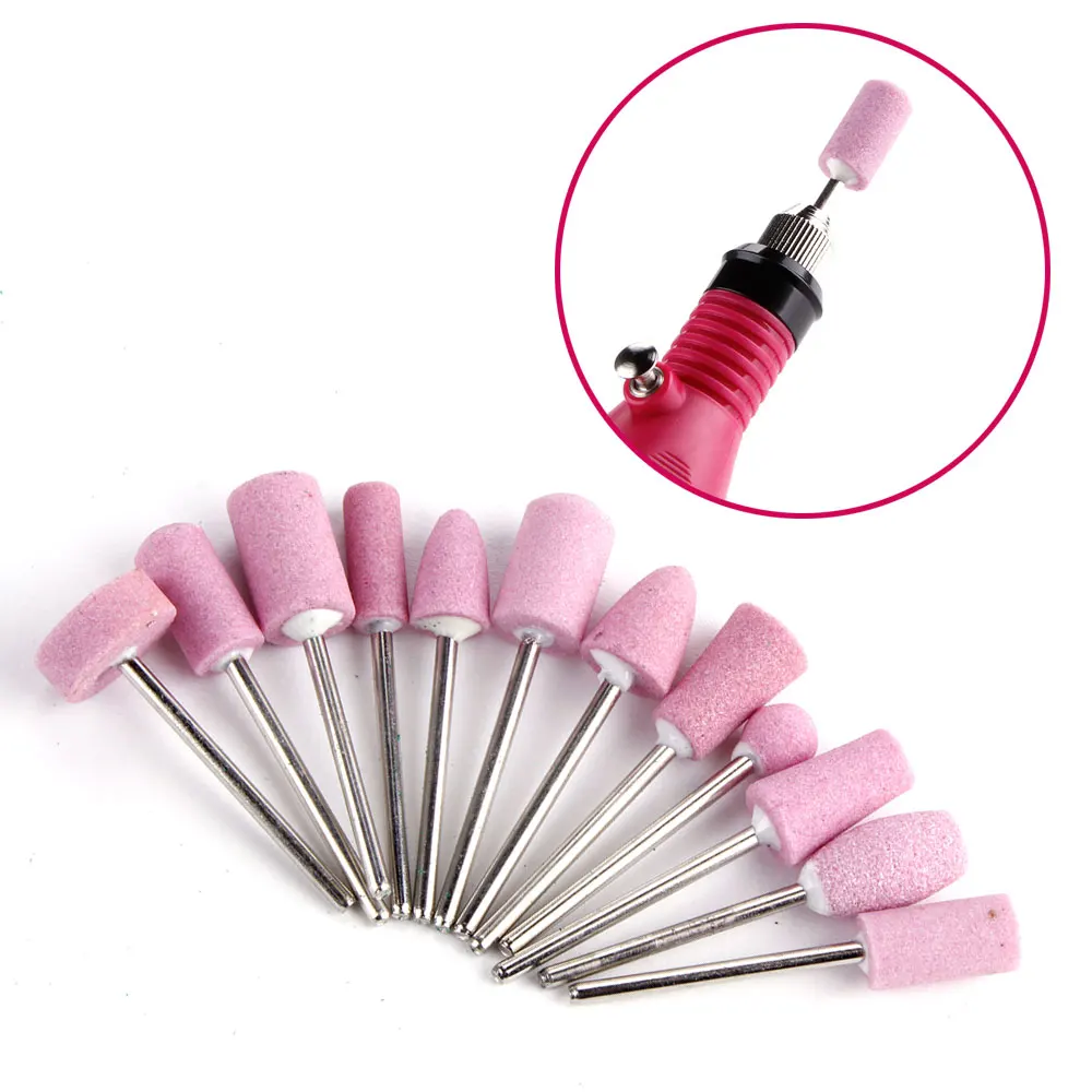 

12Pcs Milling Drill Machine Bits Set Electric Apparatus For Manicure Nail Art Files Quartz Grinding Cutters Mill Accessory