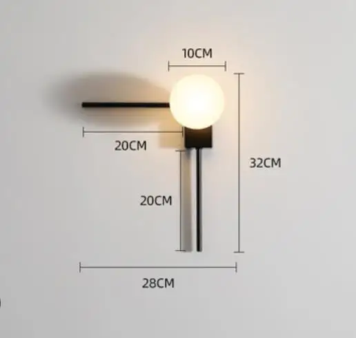 Scandinavische witte glazen wandlamp Metaal Minimalistisch geometrisch licht Art Line Design Woonkamer Badkamer keuken restaurant wandlamp