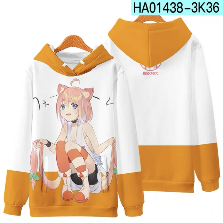 2021 Kawaii Anime role play VTuber Nekomiya Hinata Hoodie Men Women Sweatshirt Cartoon Boys girls Hip Hop Pollover Clothes