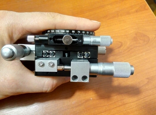 XYR Axis 3 Axis 60*60mm Manual Trimming Olatform Translation Table and Rotary Table Cross Rail LS60-LM