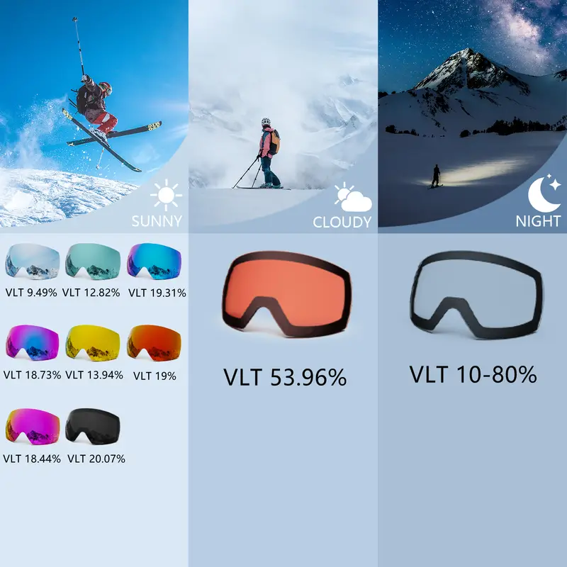 Maxjuli Ski Goggles Only Lens Winter Snow Sports with Anti-fog for Men Women Youth Skiing Skating mask ONLY LENS FOR M6 - Image 4