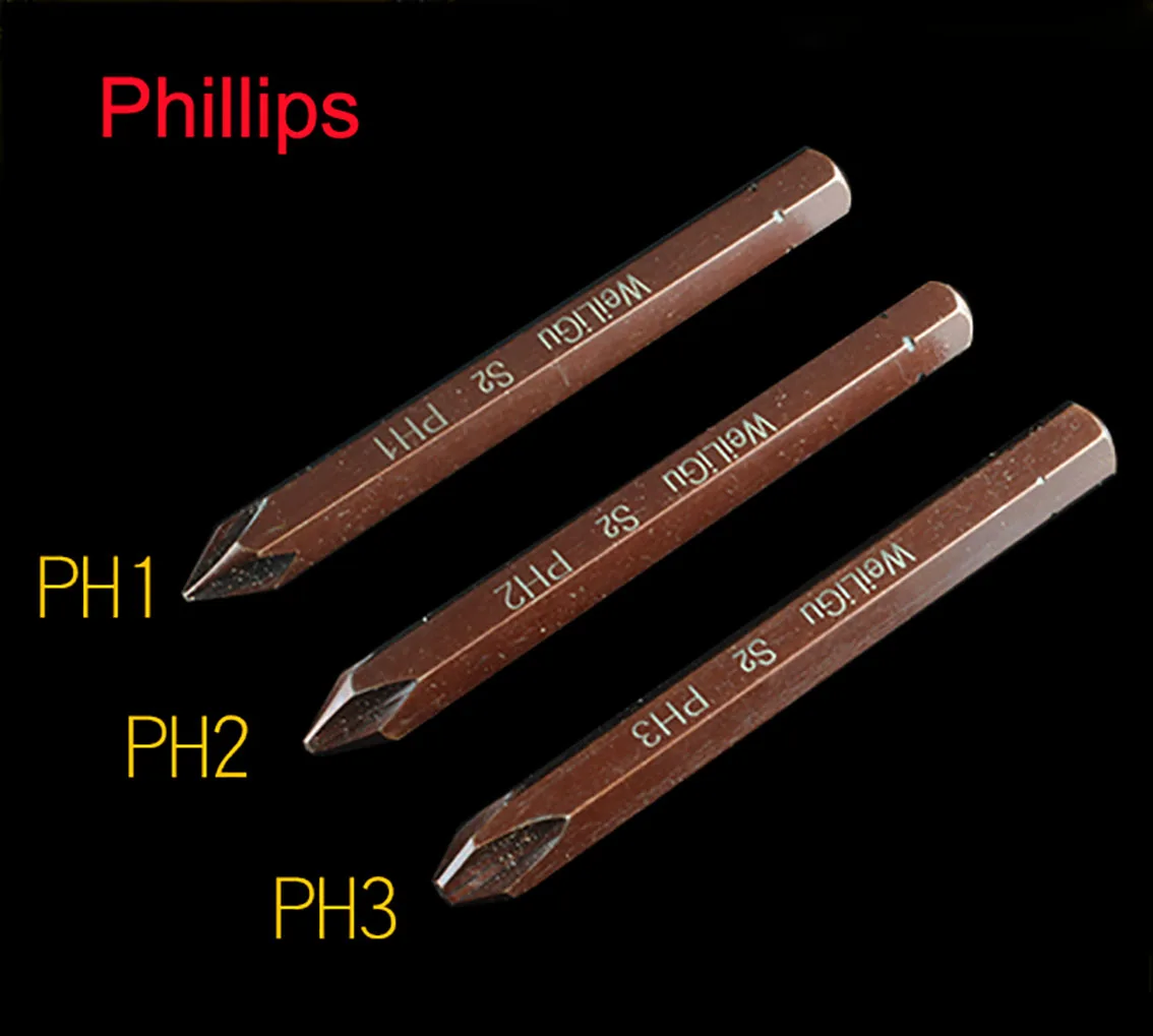 1Pcs S2 Alloy Steel Screwdriver Bits 8mm Hex Shank Magnetic Impact Driver for Electric Screwdriver Hex/Phillips/Slotted