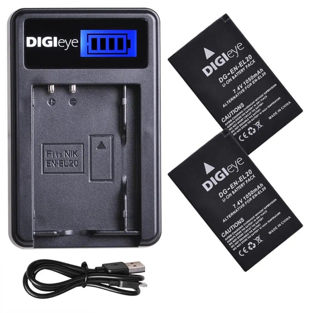 EN-EL20 EN-EL20A ENEL20 Battery OR LCD Charger for Nikon Coolpix P1000 Nikon 1 J1, J2, J3, S1,1 W1 Nikon Coolpix A