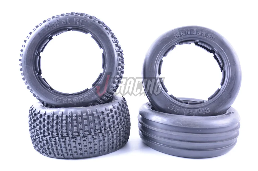 Madmax ยางรถแทร็กสิ่งสกปรกด้านหลังยางร่องหน้าสำหรับ HPI Baja 5B SS King Motor rovan Buggy