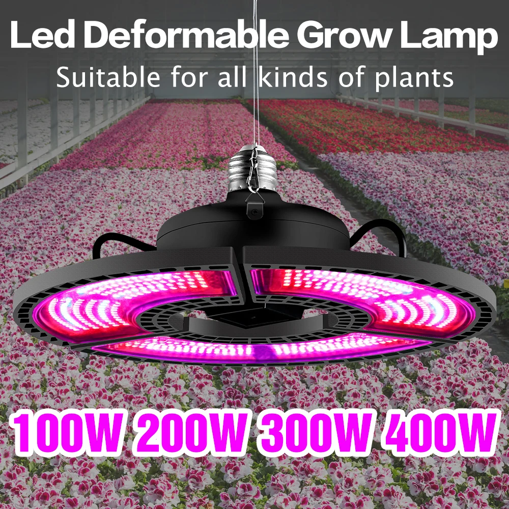 E27 LED Grow Light Bulb 220V Full Spectrum Phyto Lamps E26 Tent Plants Growth Light 100W 200W 300W 400W Plants Flowers Grow Tent