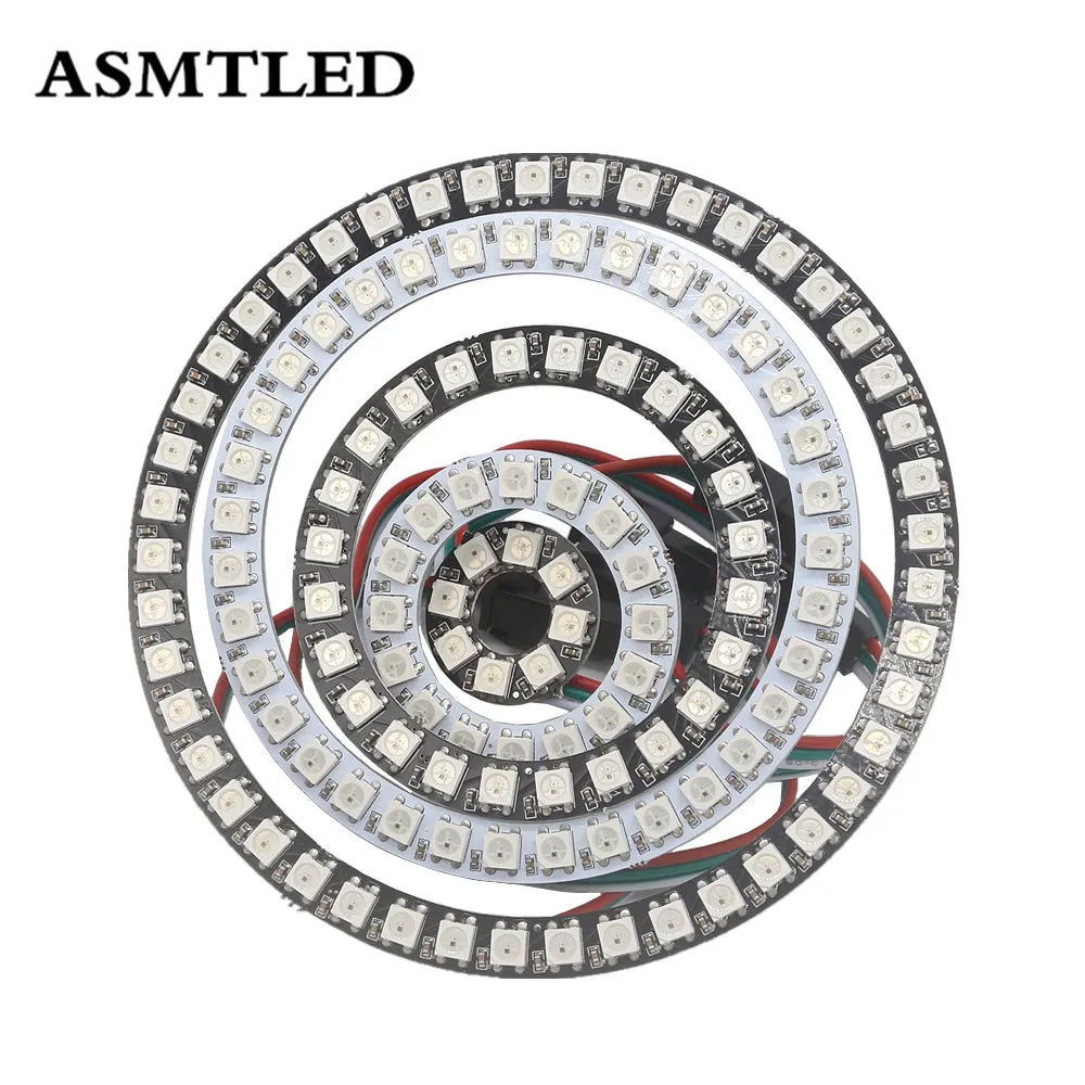 8/16/24/35/45 Leds WS2812B Pixel Individually Addressable Ring DC5V WS2812 Built-in IC Full Color LED Circle Led Modules Light