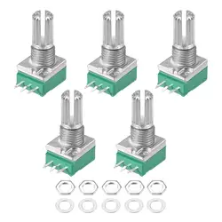 Potenciómetro RK097NS, potenciómetro B5K, B10K, B20K, B50K, B100K, B500K, eje de 3 pines con interruptor, potenciómetros de sellado de Audio, 5 unidades por lote