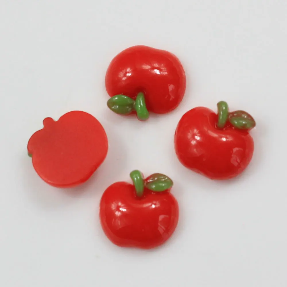 Hotsale Resin Red Apple Flatback Button Cabochons Craft Appliques For Christmas Eve