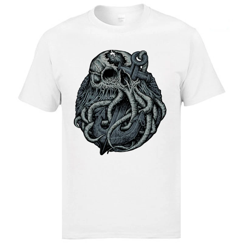 Call of Cthulhu Crew Neck T-Shirt Summer Print Tops & Tees Short Sleeve Fashionable 100% Cotton Tee Shirts Mens Extended Tshirt