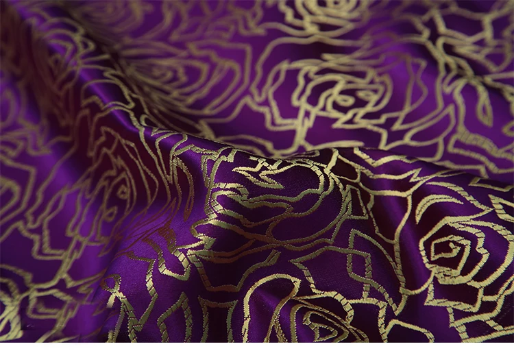 90x50cm damask purple silk satin brocade jacquard fabric costume upholstery furniture curtain clothing material