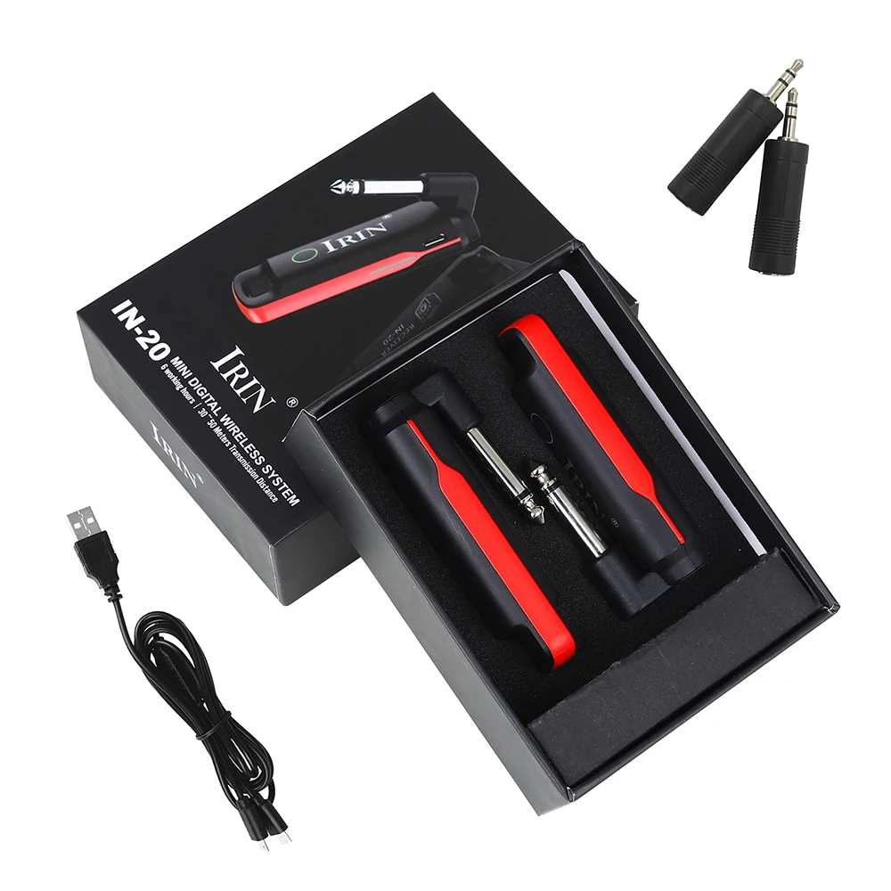 

M MBAT Wireless Guitar System Electric Guitar Transmitter Receiver 99 Channels Built-in Rechargeable 6.35 to 3.5 MM Connector