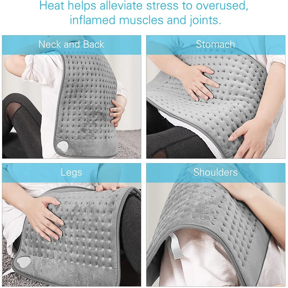 XL King Size 30*60CM 220V-240V Extra Large Electric Heating Pad for Period Cramps Lower Back Pain Relief Heat Therapy EU Plug