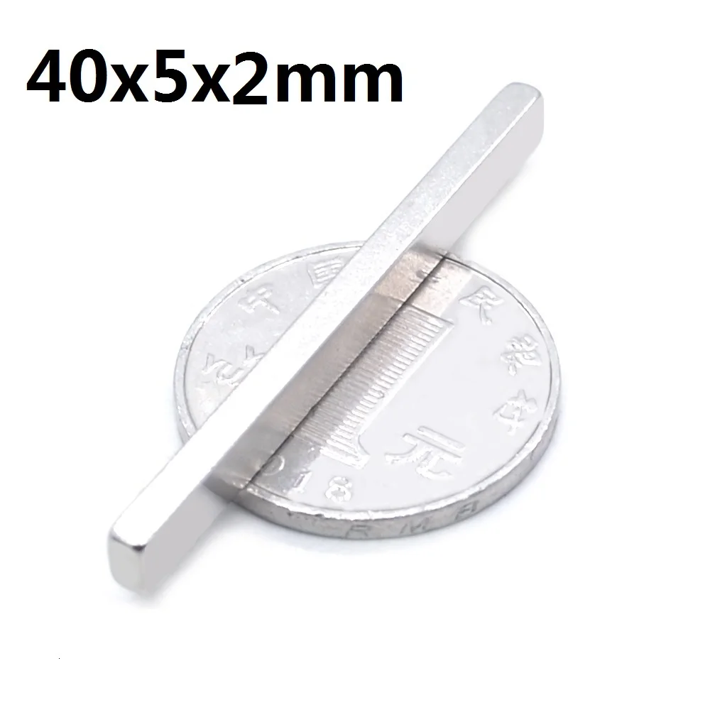 

5/10/20/50 Pcs 40x5x2 Block NdFeB Neodymium Magnet N35 Super Powerful imanes Permanent Magnetic