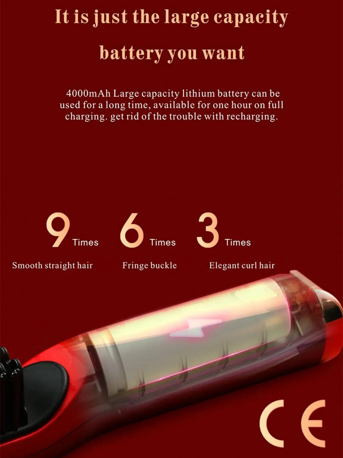 لاسلكي اللحية مستقيم الشعر مشط فرشاة USB قابلة للشحن اللاسلكية مكافحة ساكنة سريعة ساخنة الشعر استقامة أدوات التصميم