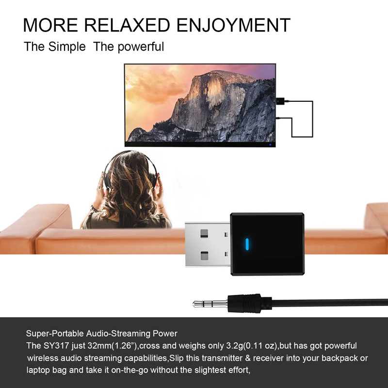 UTHAI 2 In 1 USB Bluetooth-compatible 5.0 Receiver Transmitter Car Wireless Bluetooth-compati Adapter TV Stable Signal Reception