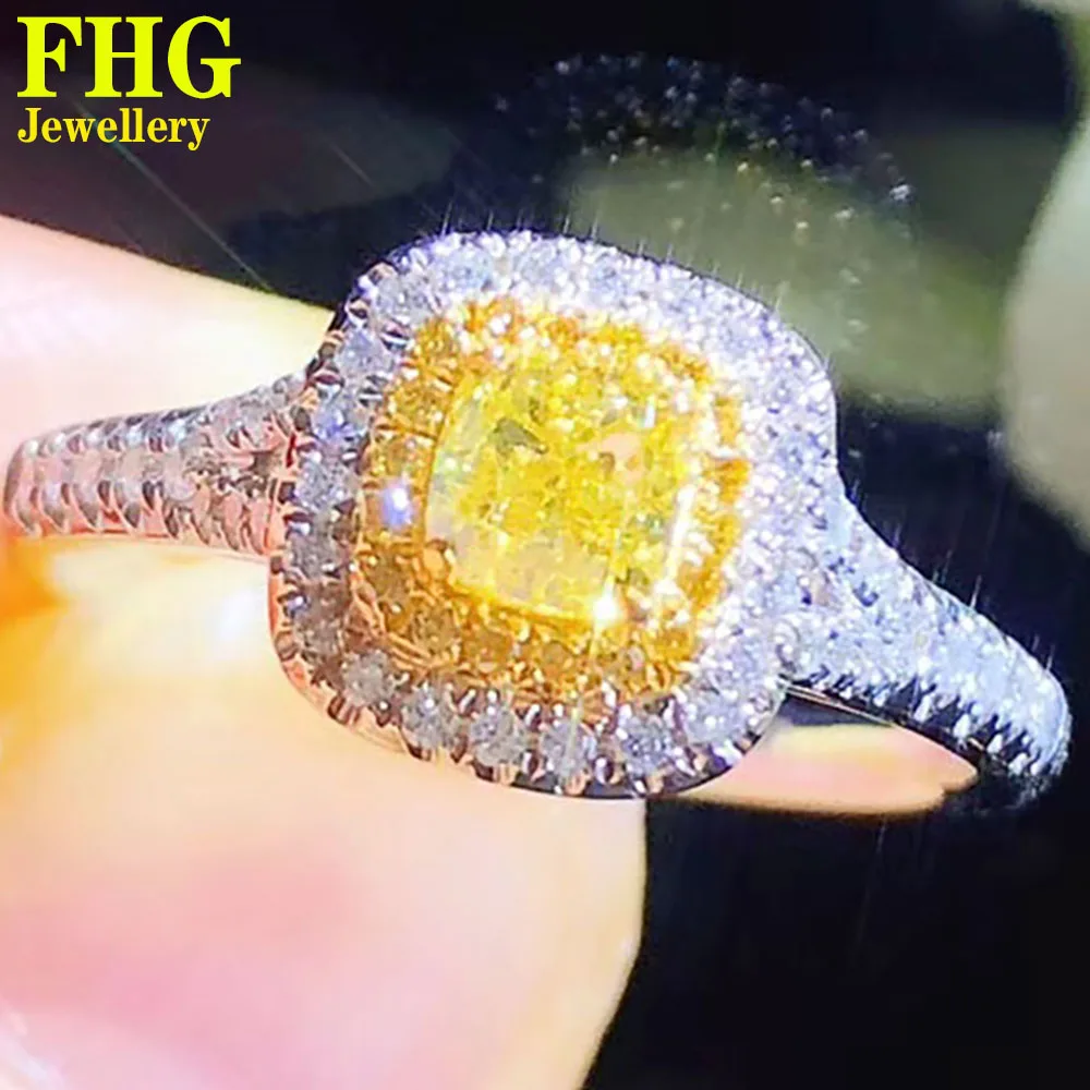 

18K Au750 Gold Ring 0.67ct Nature Diamond Wedding Party Engagement Anniversary Ring Trendy