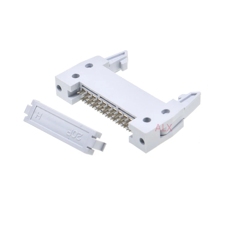 5pcs DC2 2.54mm Pitch White idc Socket Connector 10/14/16/20/26/34/40/50 Pin Crimp row line type box header 10P/14P/16P/20P/40P