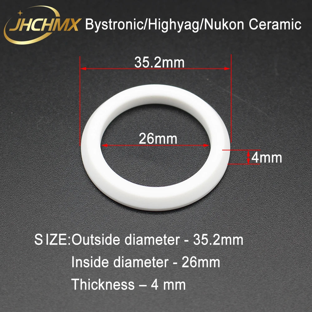 Jhchmx แหวนเซรามิกเลเซอร์ highyag/nukon อะไหล่10046025 Dia.35.2mm Thk.4mm ไฟเบอร์เลเซอร์สำหรับ bystronic