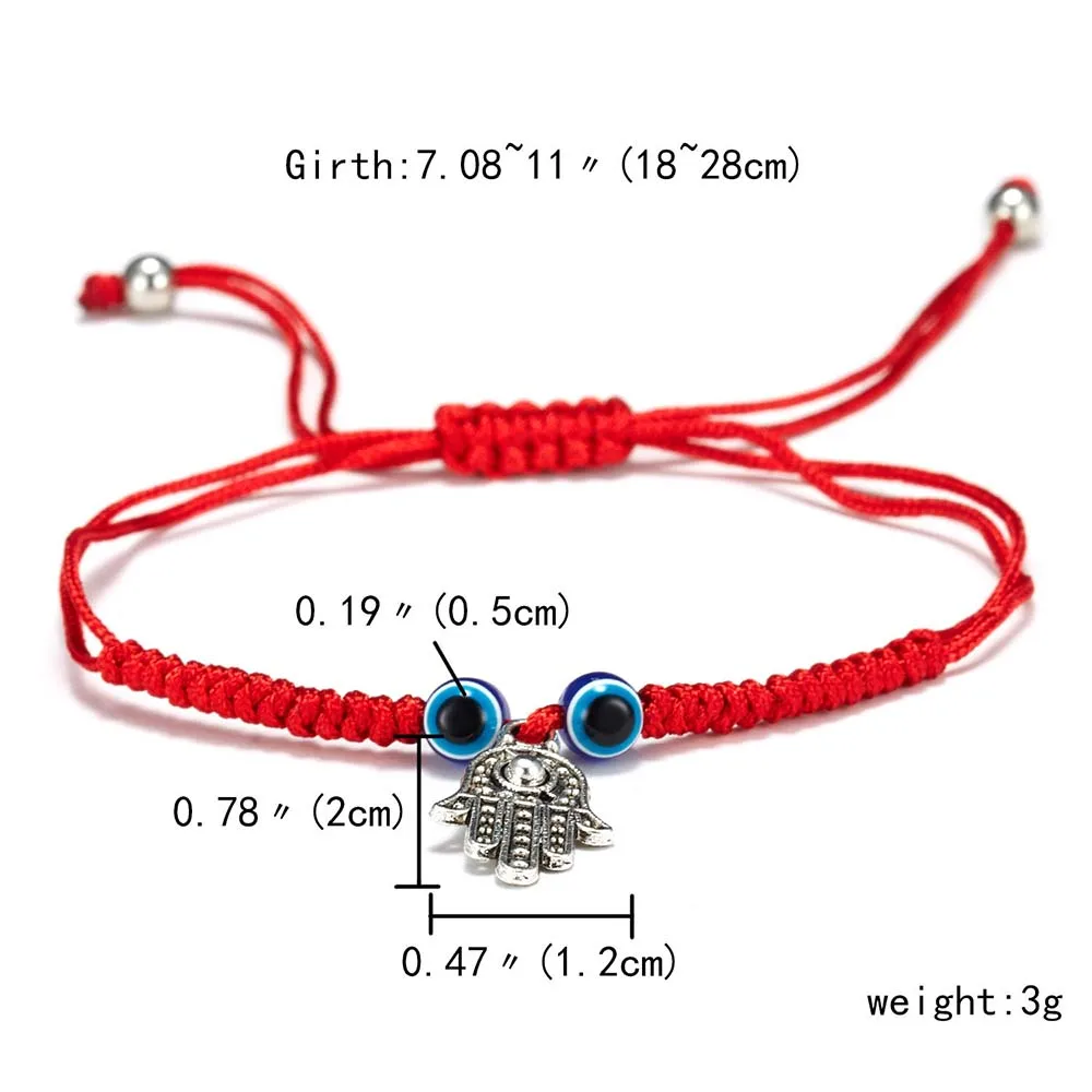 1 Pcs Braided Red Thread Bracelets For Women Men Turkish Eye Beads Lucky Red String Woven Bracelet Jewelry Fashion Gifts