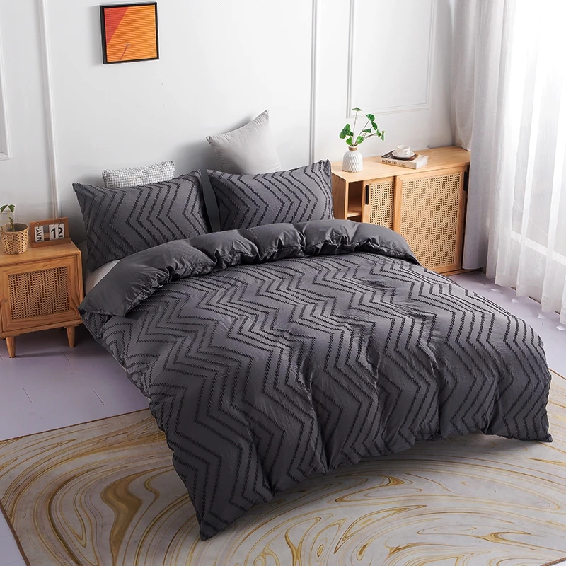 Classic Simple Bedding Set 7 Size Violet Caramel Solid Bed Linen 4pcs/set Duvet Cover Sets Bed Sheet Side Home Textile