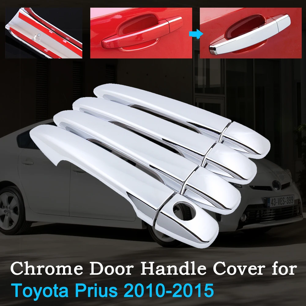 

for Toyota Prius XW30 2010~2015 Chrome Car Handle Cover Protector Shell 2011 2012 2013 2014 zvw30 Car-Accessories Auto-Goods