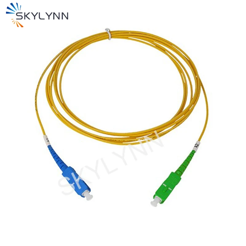 50Pcs 0.5 Meter Sc/APC-SC/Upc Sx 3.0Mm Sm G652D/G657A1/G657A2 Geel Lszh jas Glasvezel Patch Cord Telecom Standaard