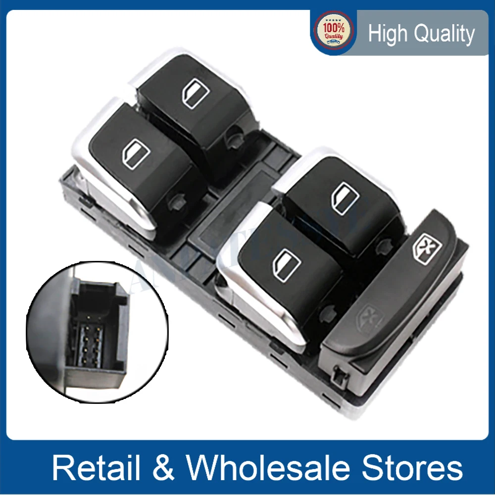 8KD959851A 8K0959851F Chrome Driver Side Electric Master Window Control Button Switches For Audi A4 S4 Q5 B8 Allroad 8K0959851F