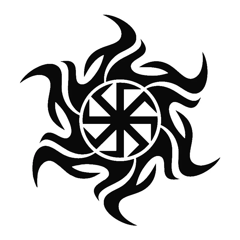 41267 # Die-Cut Vinyl Decal Kolovrat Amulet (Salmon) Car Sticker Waterproof Auto Decors on Bumper Rear Window