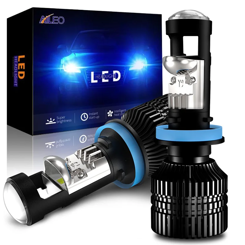 

AILEO Car Headlight Bulbs H11 LED H8 H9 9005 HB3 9006 HB4 Mini Projector Lens Fog lights 70W/Pair 16000LM 6000K 12V RHD LHD