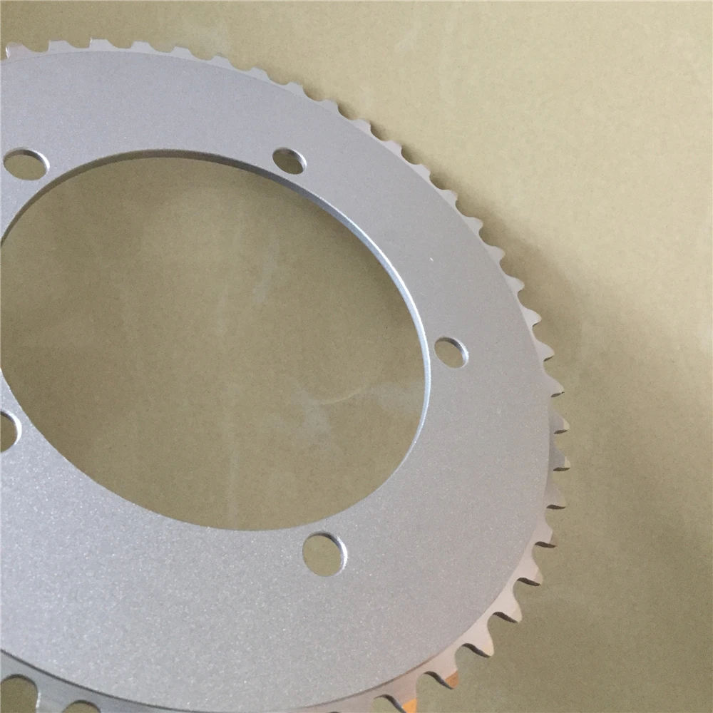 Track Bike Chainwheel Fixed Gear Bicycle Chain Ring 130 MM BCD 44T 46T 48T 50T 52T 53T Fixie Single Speed Chainring Silvery