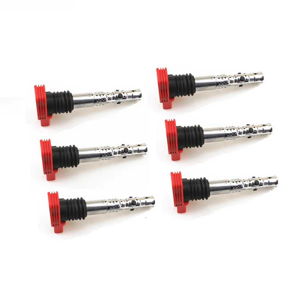 

FHAWKEYEQ Qty 6 Engine Red Ignition Coil Nozzle Plug For A4 A6 A8 3.0 V6 06C 905 115 L 06C 905 115 06C905115L 06C 905 115 E