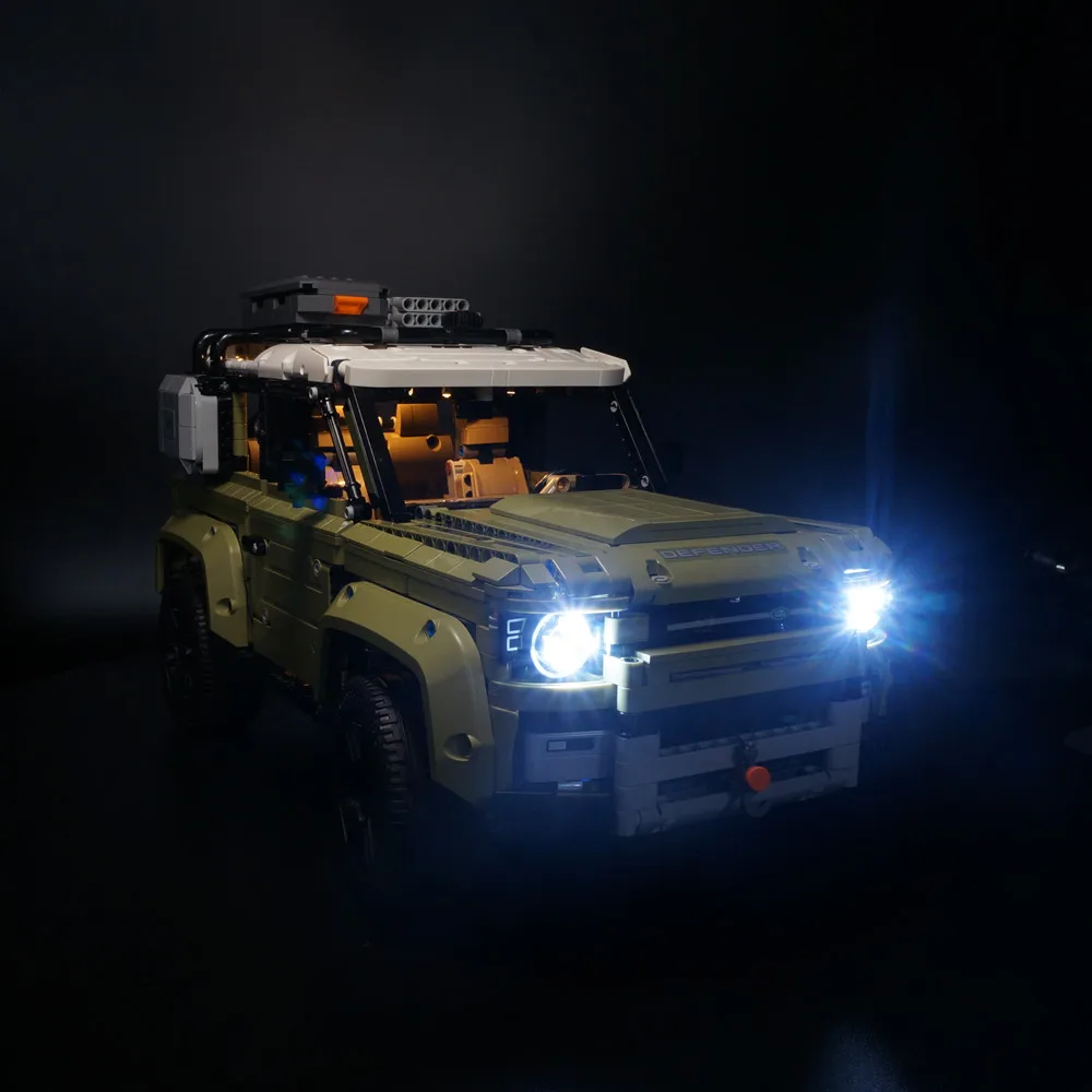 

Kyglairng Led Light Kit for LEGO 42110 Technic Series Defender (Classic Version) Model Building Blocks (only light included)
