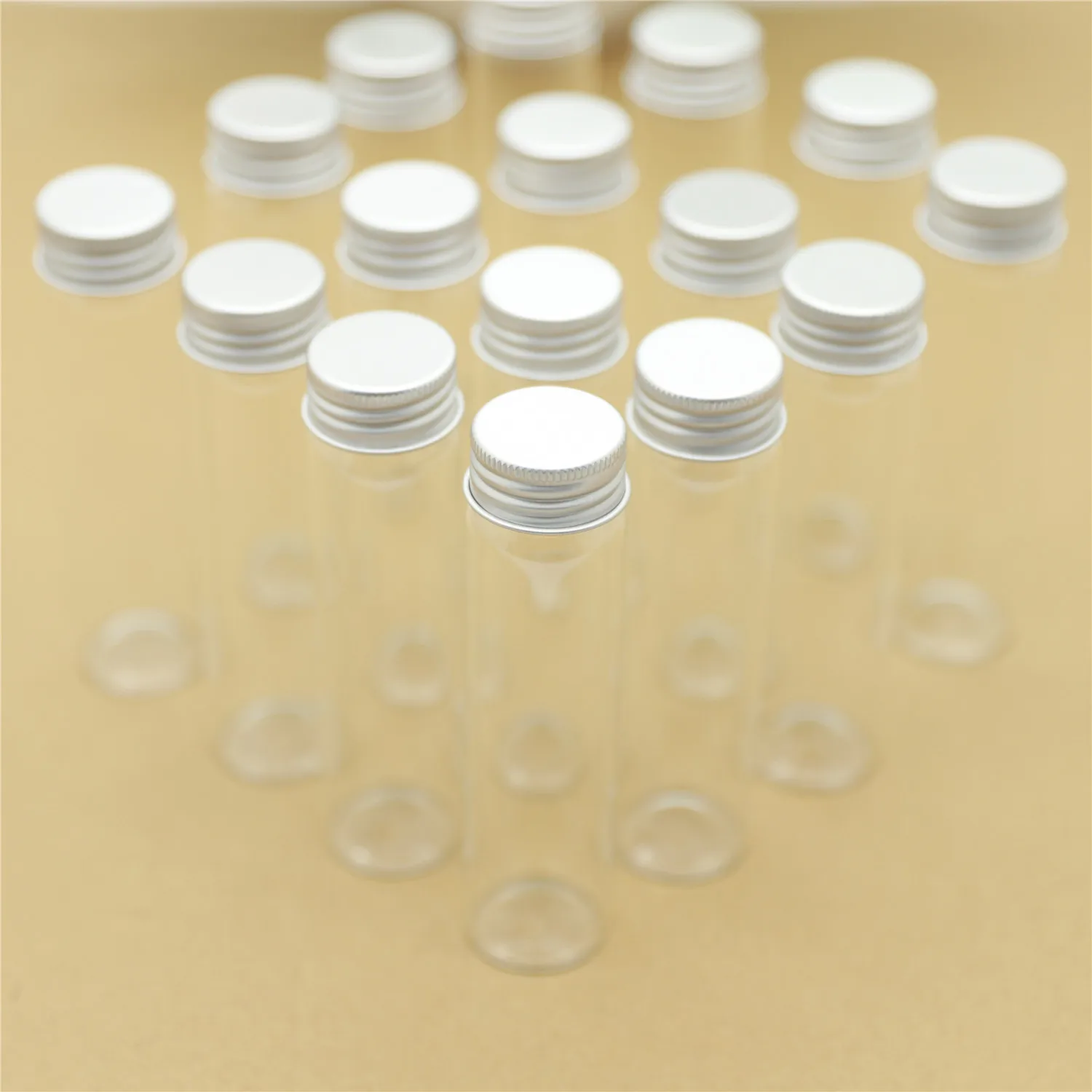 6 pcs/lot 30*120mm 60ml Mini Glass Jars Test Tube Aluminum Caps Small Glass Bottles Vials Storage Transparent Glass Diy Gift