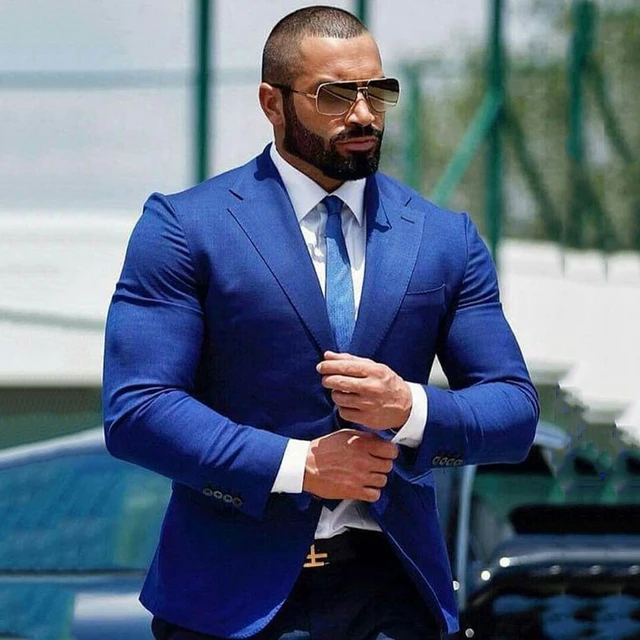 Trajes de boda para hombre esmoquin azul real chaqueta de negocios traje para hombre traje de padrino de boda traje delgado para hombre 2 piezas 2019 AliExpress