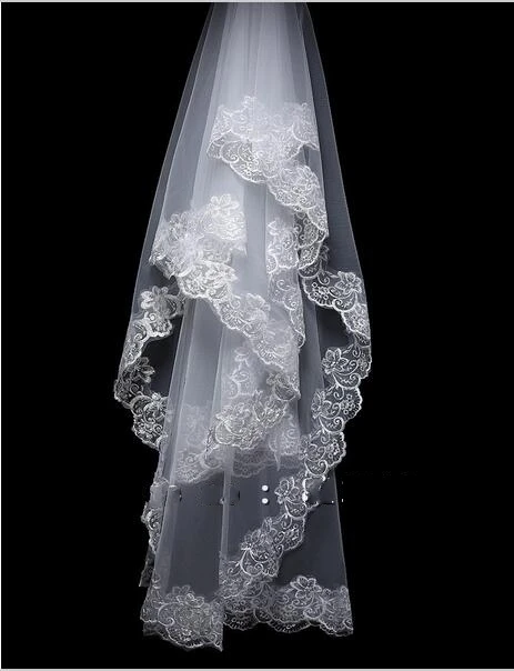 Wedding Accessories Lace Edge Bridal Veils One Layer Bride Veil 2020