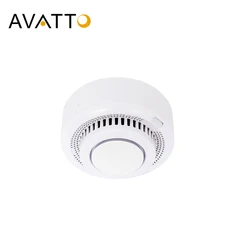 AVATTO-Detector de humo inteligente con WiFi para el hogar, sistema de seguridad con Sensor de temperatura, alarma contra incendios, funciona con la aplicación Tuya Smart Life