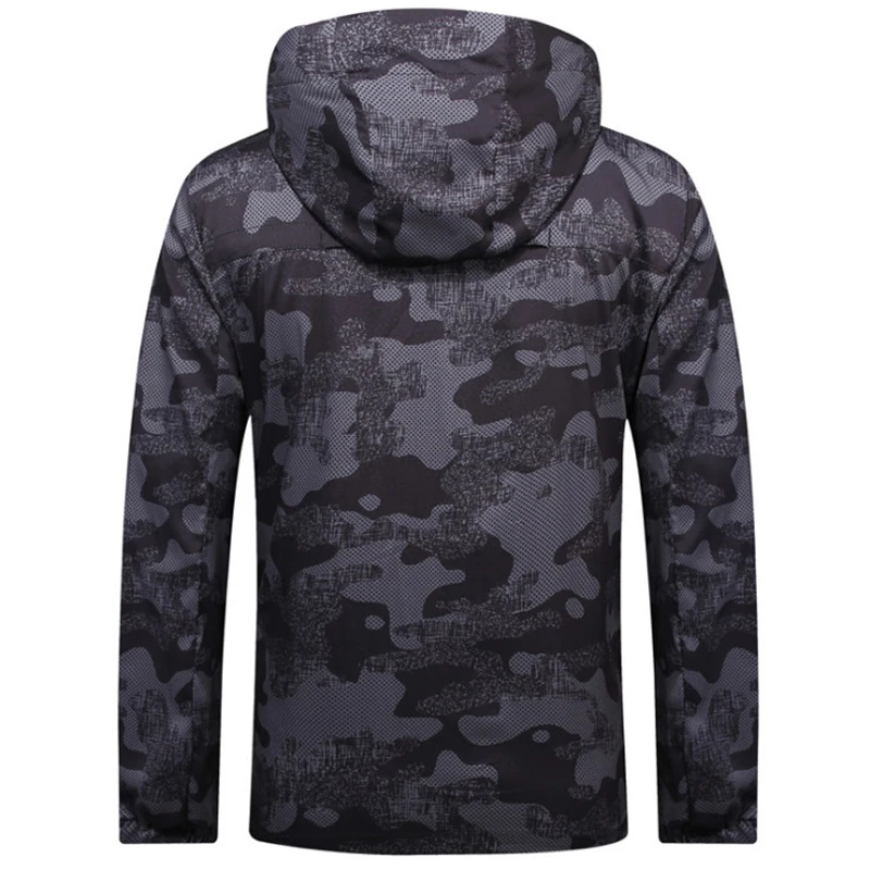 Spring Sportswear Jacket Men Casual Camouflage Jacket Summer Thin Hooded Sun protection Clothing Fashion Zippers Male Outwear